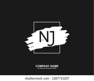 NJ Initial letter geometric logo vector