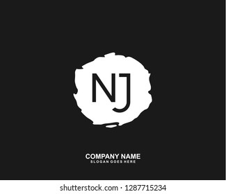 NJ Initial letter geometric logo vector