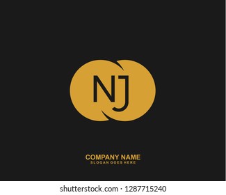 NJ Initial letter geometric logo vector