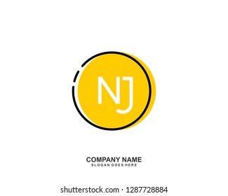 NJ Initial letter geometric logo vector
