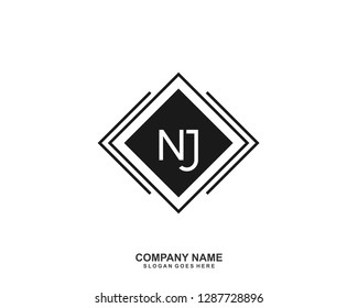 NJ Initial letter geometric logo vector