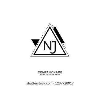 NJ Initial letter geometric logo vector