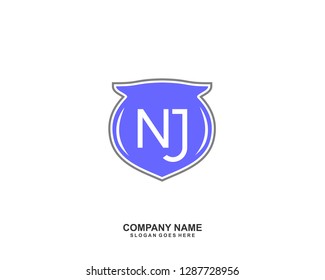 NJ Initial letter geometric logo vector