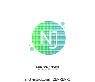 NJ Initial letter geometric logo vector