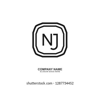 NJ Initial letter geometric logo vector