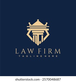 NJ initial monogram logo for lawfirm vector design