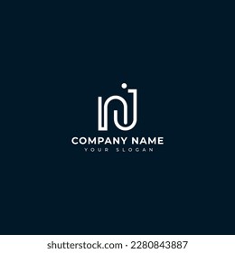 Nj Initial signature logo vector design
