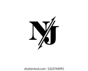NJ initials logo sliced