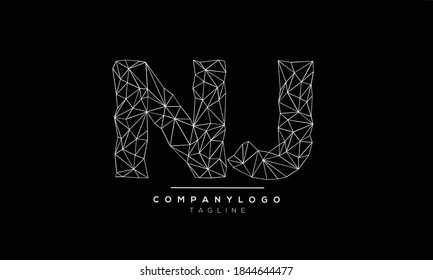 NJ initials monogram letter text alphabet logo design