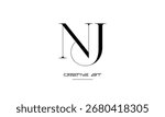 NJ, JN, N, J abstract letters logo monogram