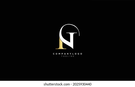 NJ JN N AND J Abstract initial monogram letter alphabet logo design