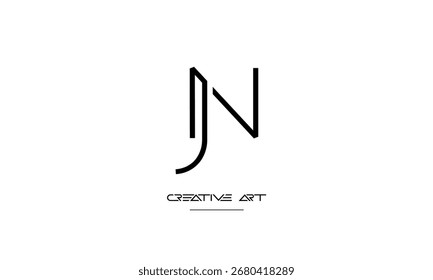 NJ, JN, N, J abstrakte Buchstaben Logo-Monogramm