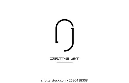 NJ, JN, N, J abstract letters logo monogram