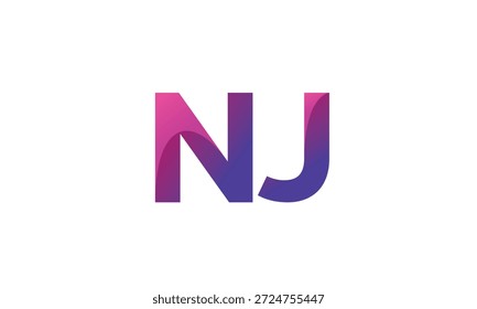 NJ Letter Gradient Monogram Logo for Modern Business Branding
