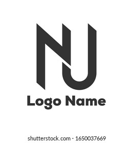 NJ Letter logo design template