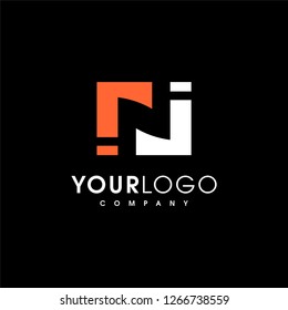 NJ letter logo - Vector