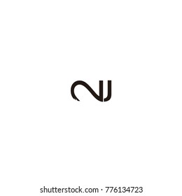 nj letter logo vector