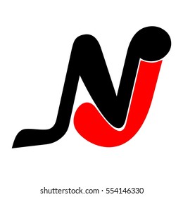 nj letter vector logo