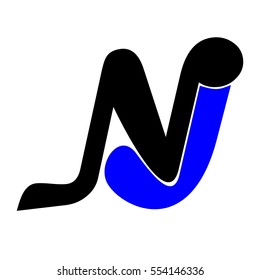 nj letter vector logo