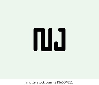 NJ logo design vector template