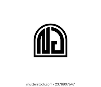 NJ logo design vector template
