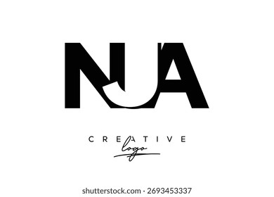NJA Creative Minimalist Negative Space Latter Logo with Modern Monogram for Branding and Business Lettermark Logo with Initial Letters Logo Design for Branding.
