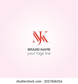 Diseño del logotipo de NJK Vector, monograma de diseño de identidad de marca