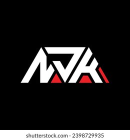 NJL triangle letter logo design with triangle shape. NJL triangle logo design monogram. NJL triangle vector logo template with red color. NJL triangular logo Simple, Elegant, and Luxurious design.
