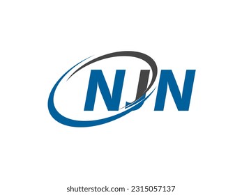 NJN letter creative modern elegant swoosh logo design