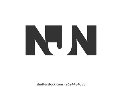 Design do logotipo da NJN. Letra inicial N J N estilo de fonte em negrito para start-ups de tecnologia, consultoria, marca corporativa. Nome criativo da empresa, manchetes identidade tipográfica, logotipo moderno. Ilustração vetorial.