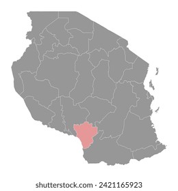Njombe Region map, administrative division of Tanzania. Vector illustration.