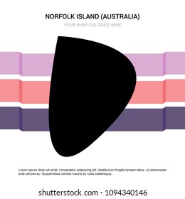 NjorFolk Island  map with creative design vector 