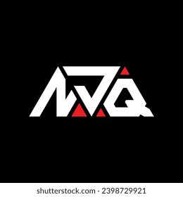 NJQ triangle letter logo design with triangle shape. NJQ triangle logo design monogram. NJQ triangle vector logo template with red color. NJQ triangular logo Simple, Elegant, and Luxurious design.