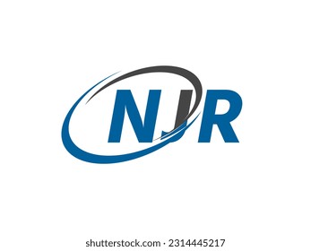 Letra NJR diseño creativo elegante del logo de swoosh