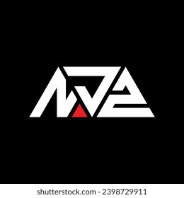 NJZ triangle letter logo design with triangle shape. NJZ triangle logo design monogram. NJZ triangle vector logo template with red color. NJZ triangular logo Simple, Elegant, and Luxurious design.