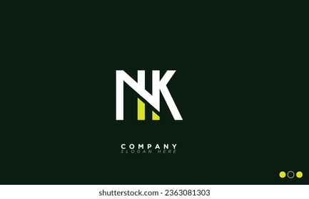 NK Alphabet letters Initials Monogram logo KN, N and K
