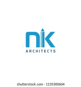 nk architect logo concept