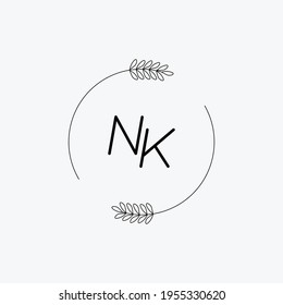 NK Beauty vector initial logo, handwriting logo of initial signature