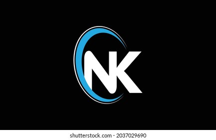 NK Circle letter logo with black bg.