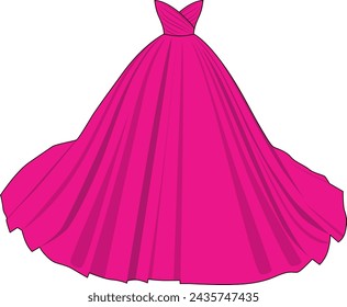 Vestido de novia sin tirantes sin tirantes de nk y vestido de noche ilustración vectorial