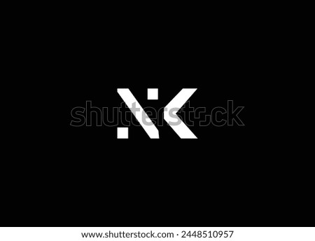NK initial creative logo design and letter logo