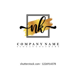 NK Initial handwriting logo concept