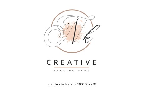 Nk Initial handwriting logo vector