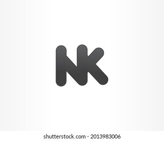 NK Initial icon logo design concept