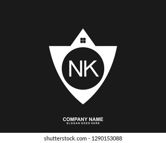 NK Initial letter geometric logo vector