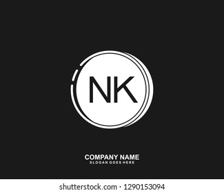 NK Initial letter geometric logo vector
