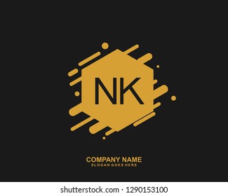 NK Initial letter geometric logo vector