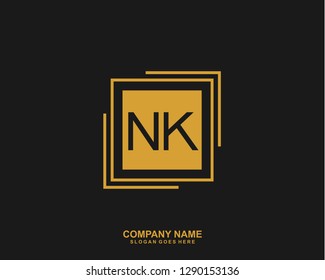 NK Initial letter geometric logo vector