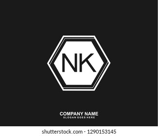 NK Initial letter geometric logo vector
