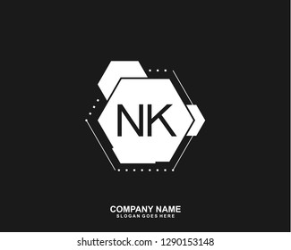 NK Initial letter geometric logo vector